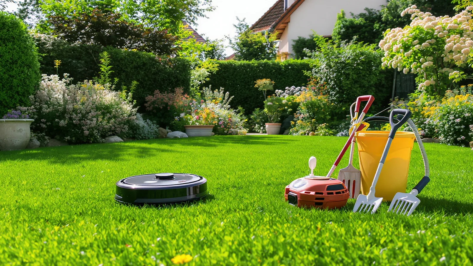 Vergleich von Rasenpflege mit Mähroboter und Gartendienstleister